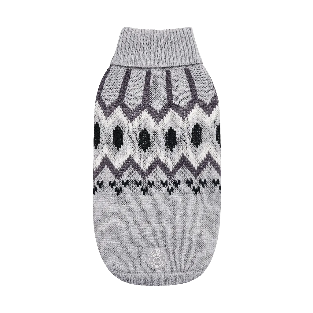 Heritage Turtleneck Dog Sweater - Grey Mix