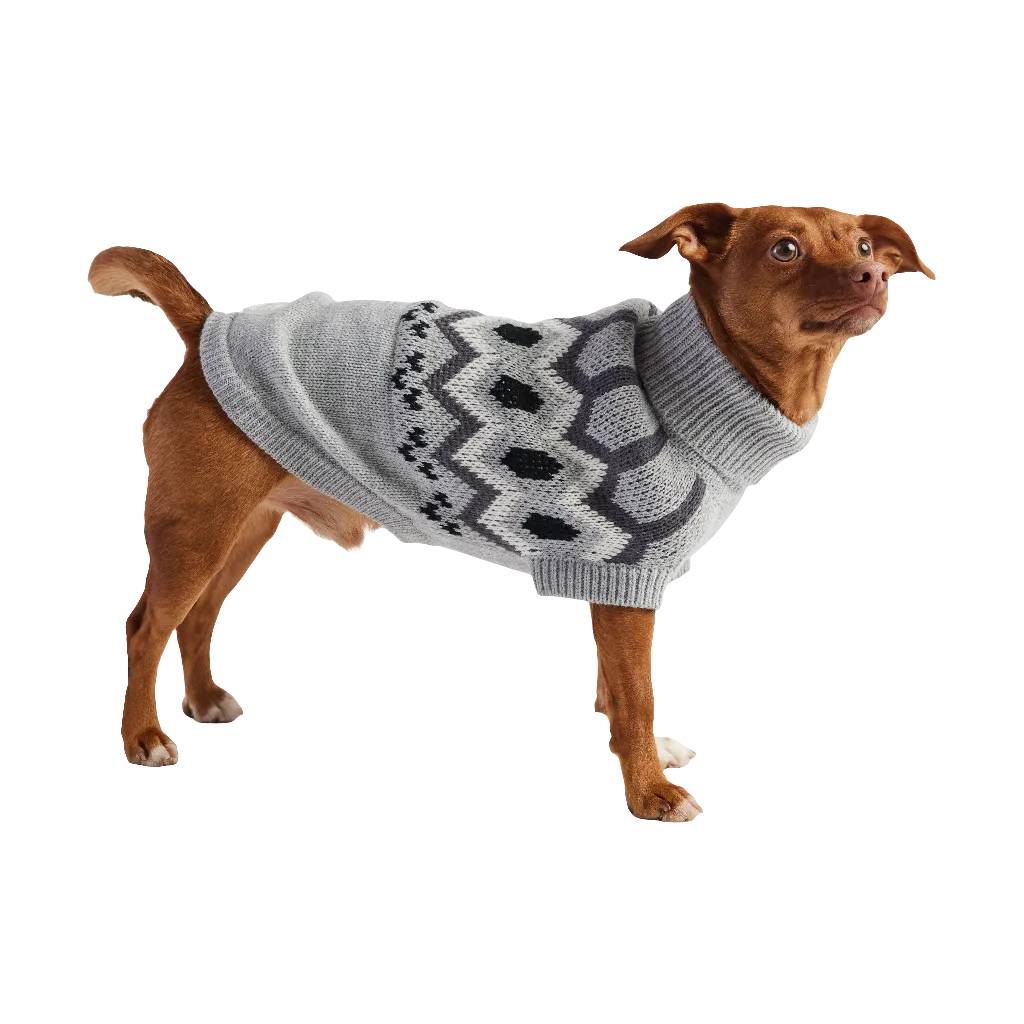Heritage Turtleneck Dog Sweater - Grey Mix