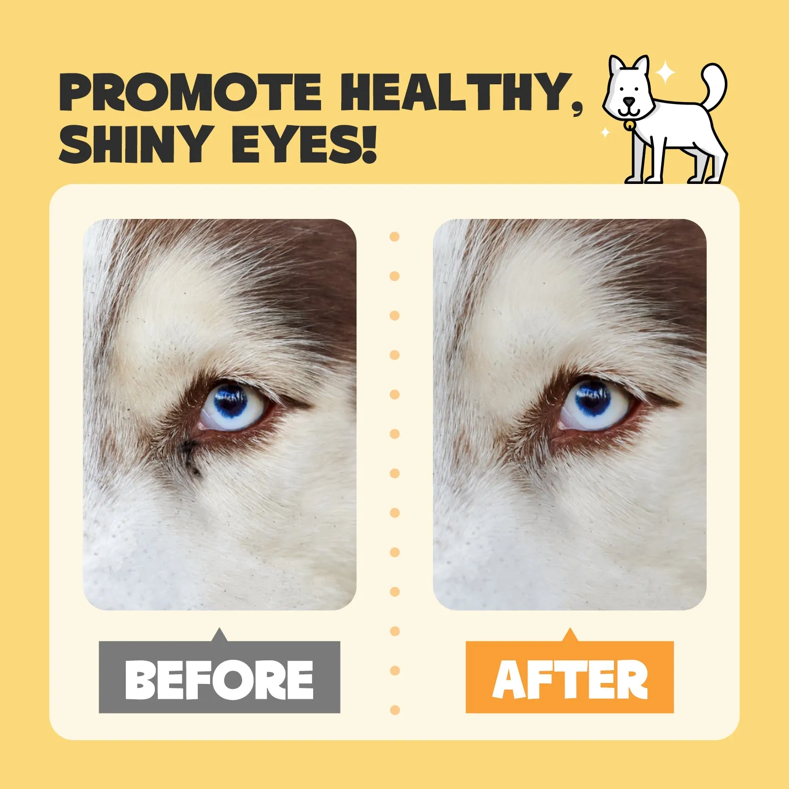 HICC Pet® Hypoallergenic Pet Eye Wipes For Dogs, Coconut Scent, 100 Pads, Set of 2