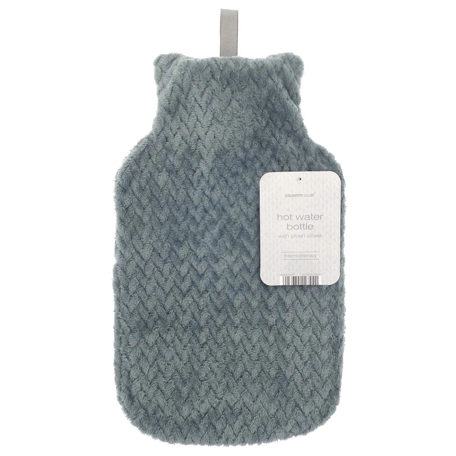 Hot Water Bottle Plush Lattice Effect Fleece Cover 2 Litre