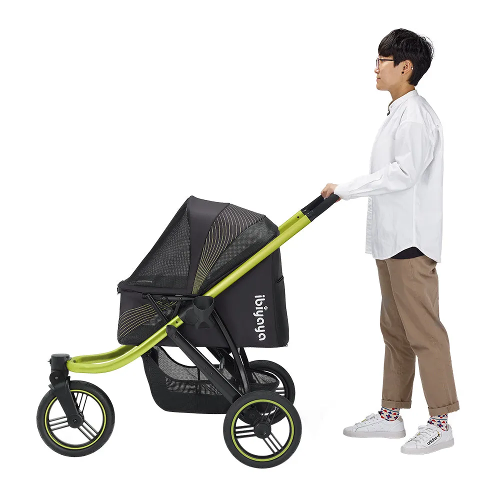 Ibiyaya  The Beast Pet Jogging Stroller, 3-Wheel All-Terrain Dog-Cat Pram with Double Breaks, Best Large Stroller for Running & Hiking
