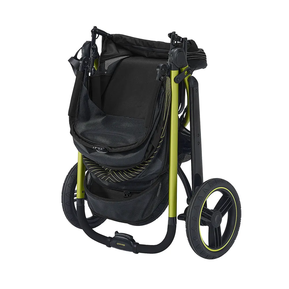 Ibiyaya  The Beast Pet Jogging Stroller, 3-Wheel All-Terrain Dog-Cat Pram with Double Breaks, Best Large Stroller for Running & Hiking