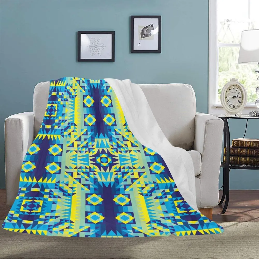 Kaleidoscope Jaune Bleu Ultra-Soft Micro Fleece Blanket 60"x80"