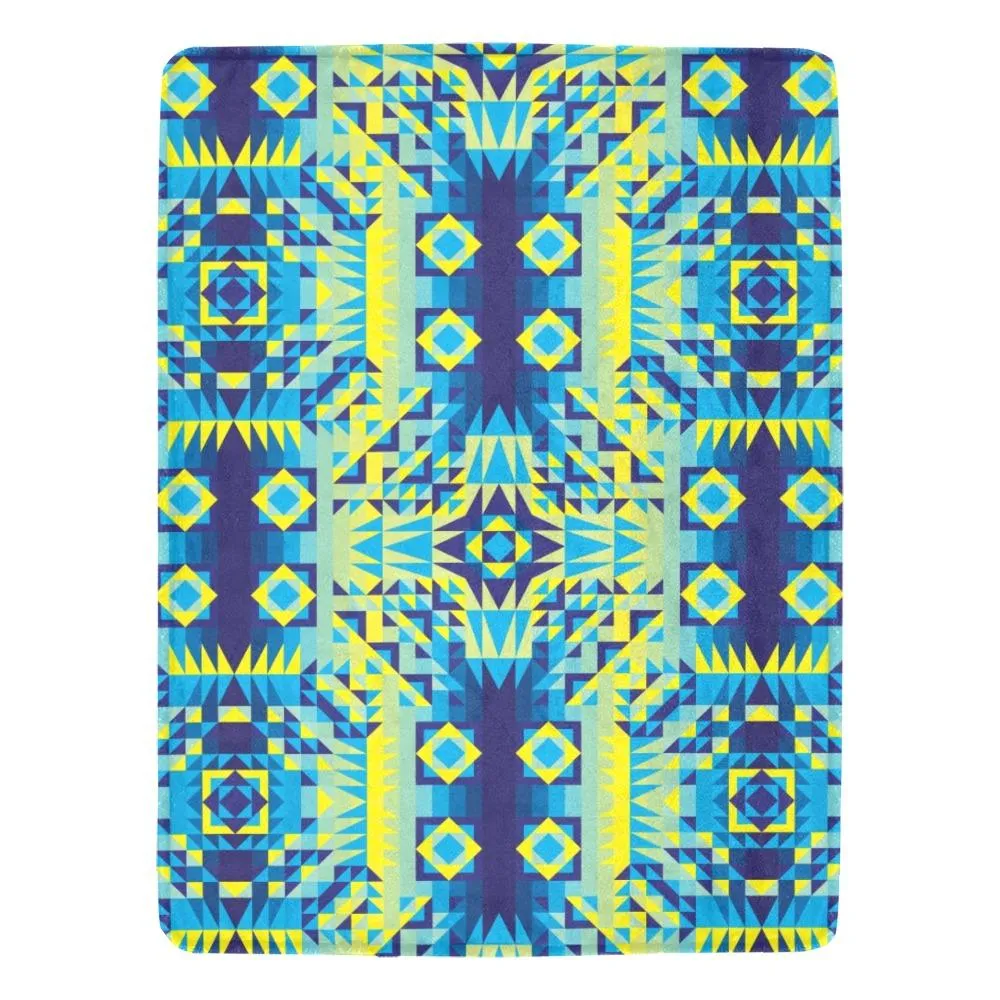 Kaleidoscope Jaune Bleu Ultra-Soft Micro Fleece Blanket 60"x80"