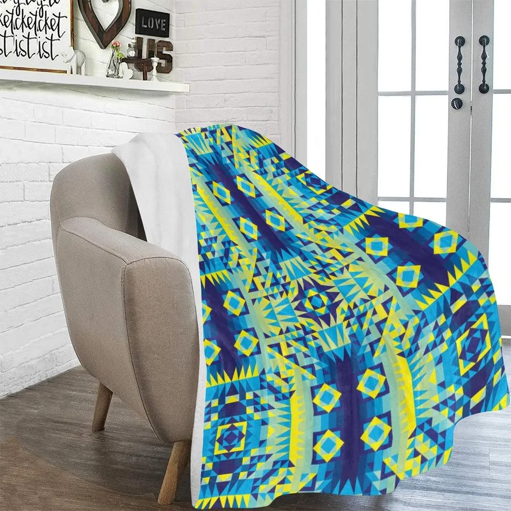 Kaleidoscope Jaune Bleu Ultra-Soft Micro Fleece Blanket 60"x80"