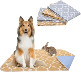 KOOLTAIL Washable Pee Pads for Dogs, 4 Packs Super Absorbent Leakproof & Non-Slip Dog Pee Pad Large, Reusable Puppy Training Pads Waterproof, Pet Mat Rug for Whelping,Floor,Crate Cats Animals, 24"x36"