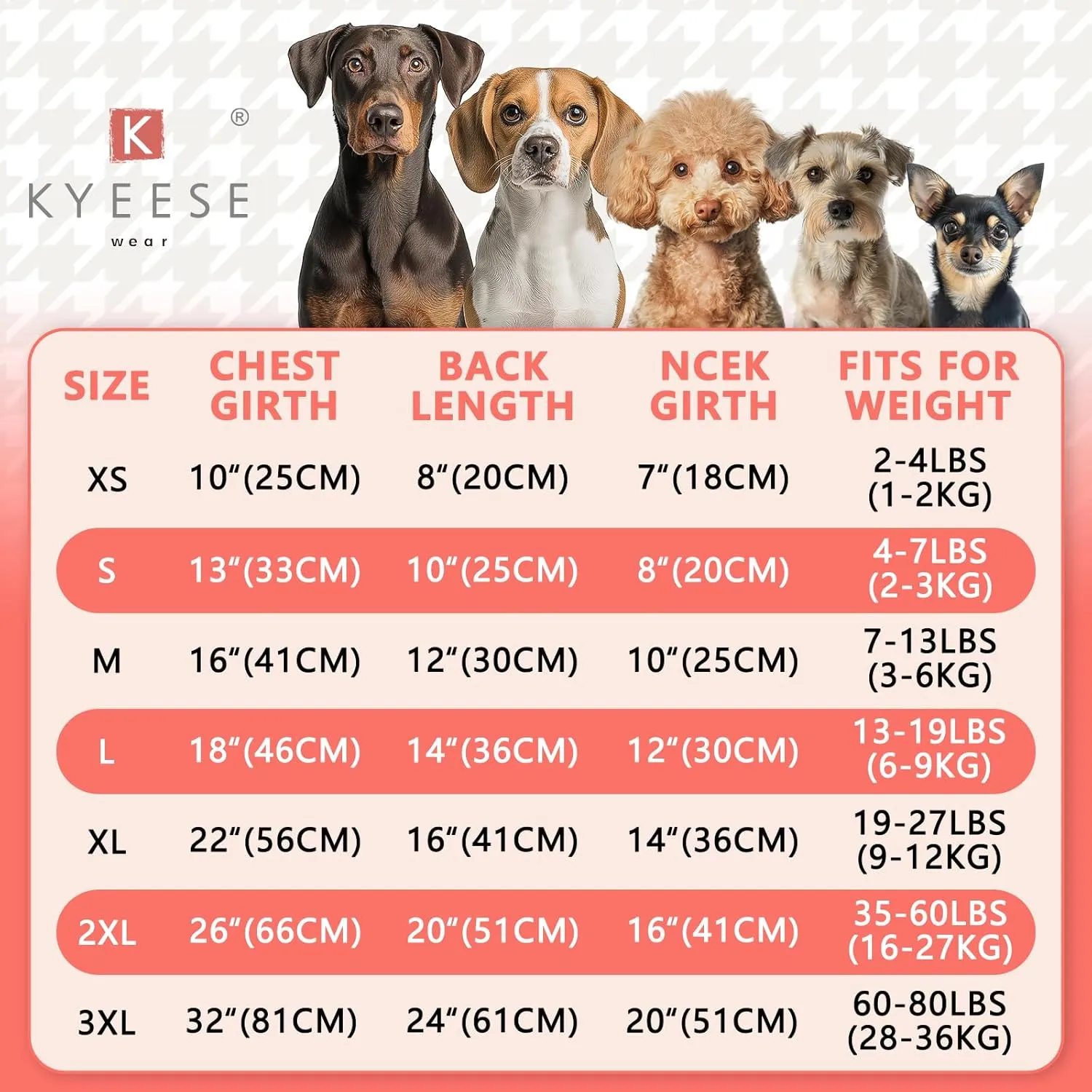 KYEESE Dog Sweater Large Dogs Sweater with Bowtie Checkered Soft Clothes Large Size Dogs Turtleneck Warm Pet Sweater Pet Sweater Dress Dog Coats, Grey, 3L