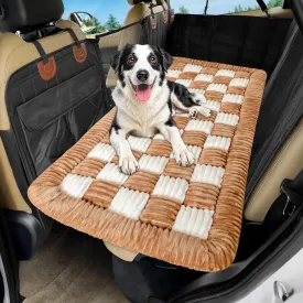 Loiion Dog Car Bed Mat, Non-Slip Backseat Extender Pet Blanket, Plaid Dog Bed for SUVs, Sedans & Trucks, Chew-Resistant Travel Pad for Dogs, Easy Clean & Scratch-Proof & Comfort (50"x24.6")