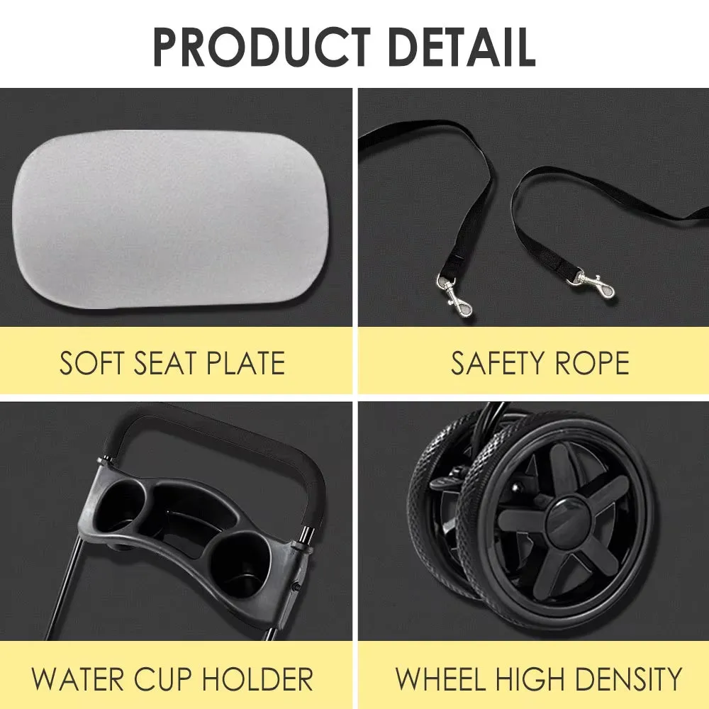 Luxury Pet Cat Stroller Baby Stroller Newborn Foldable Large Space Trolley Travel Bag Dog Transporter Carrier Breathable Mesh