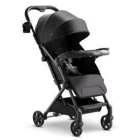 Mompush Lithe V2 Lightweight Stroller with Snack Tray, Ultra-Compact Fold & Airplane Ready Travel Stroller, Near Flat Recline Seat, Cup Holder, Raincover & Travelbag Included