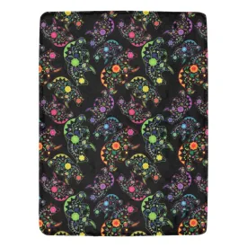 Neon Floral Bears Ultra-Soft Micro Fleece Blanket 60"x80"
