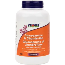NOW Foods Glucosamine 500/Chondroitin 400/MSM V-Caps, 180 ct