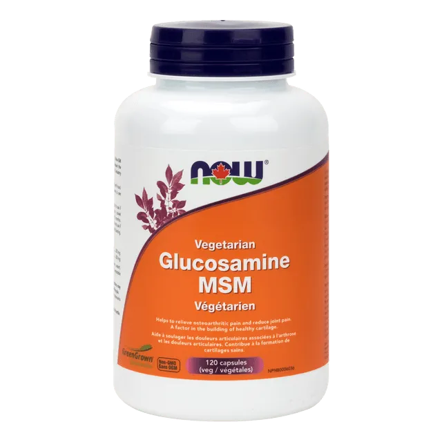 NOW Foods Vegetarian Glucosamine & MSM 500/500 V-Caps, 120 ct