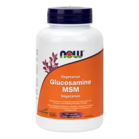 NOW Foods Vegetarian Glucosamine & MSM 500/500 V-Caps, 120 ct