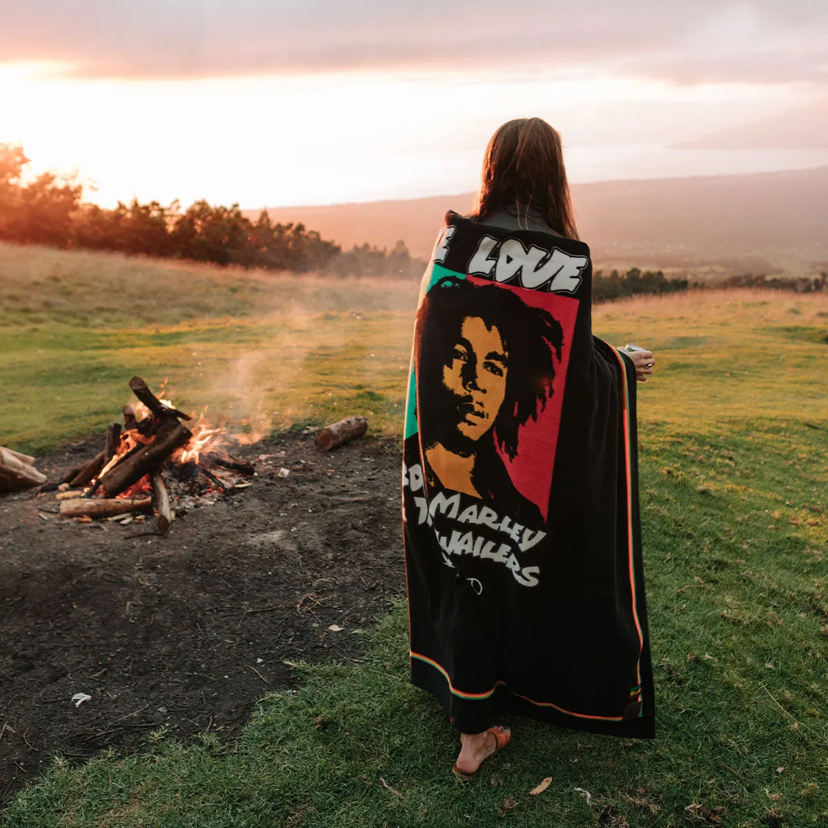 One Love Polar Fleece Blanket | Bob Marley x Slowtide