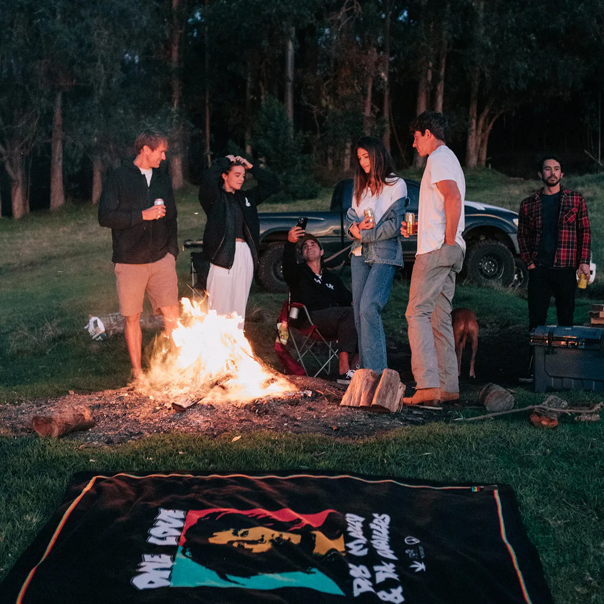 One Love Polar Fleece Blanket | Bob Marley x Slowtide