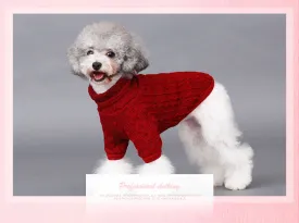 Pet / Dog / Cat Cable Knit Turtleneck Sweater