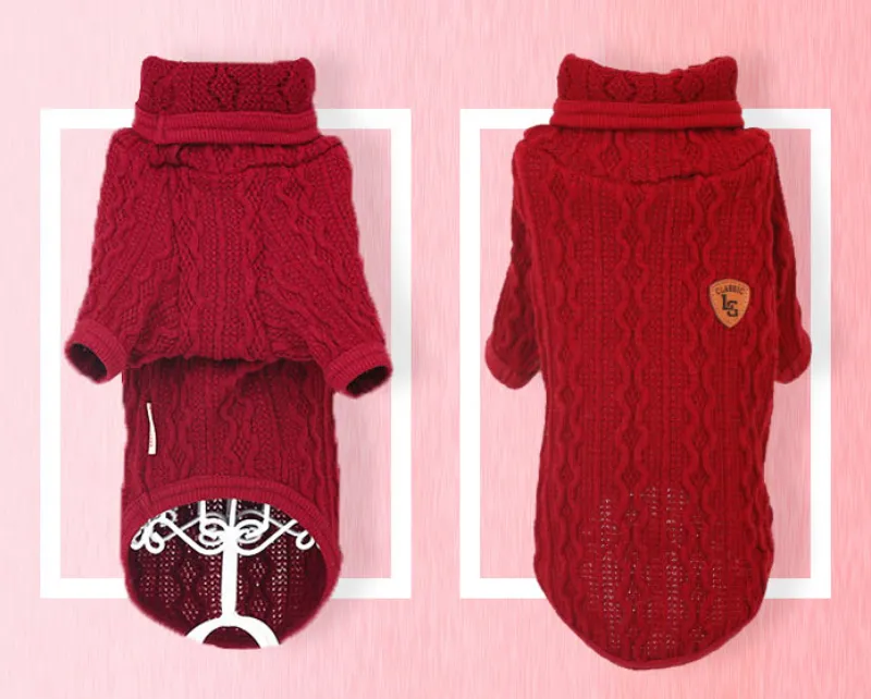 Pet / Dog / Cat Cable Knit Turtleneck Sweater