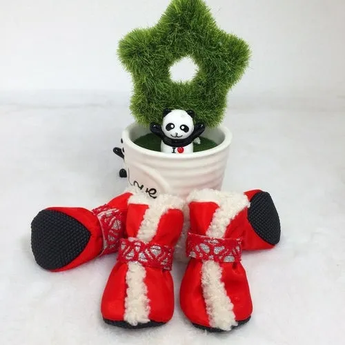 Pet Shoes For Small Dogs Reflective Non Slip Wear Resistant Winter