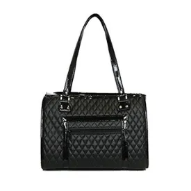 Petote Payton Dog Carrier Black Quilted