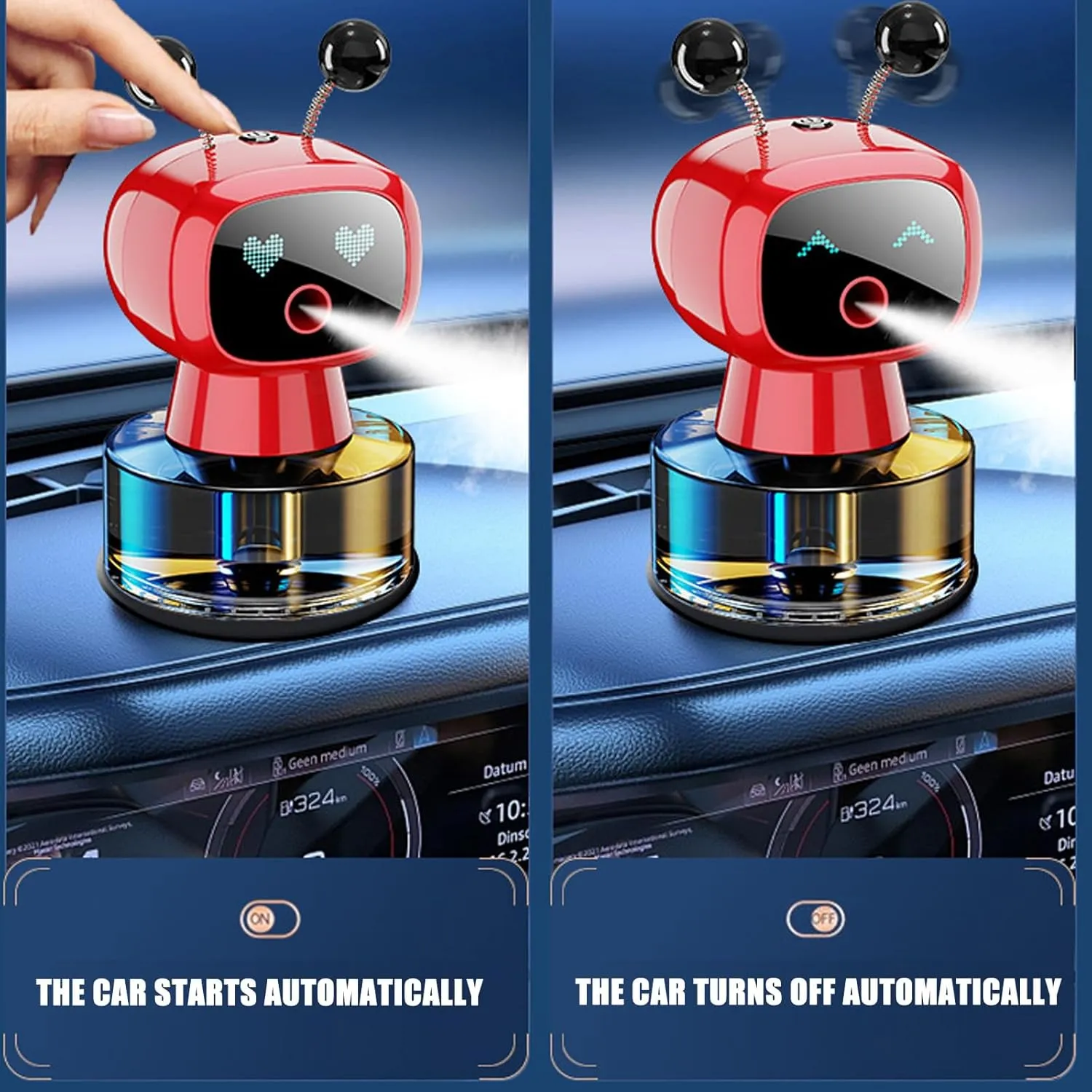 Portable Auto Freshener Device With Intelligent Sensing Scent Enhances Air USB Rechargeable Lasts Up To 30 Days