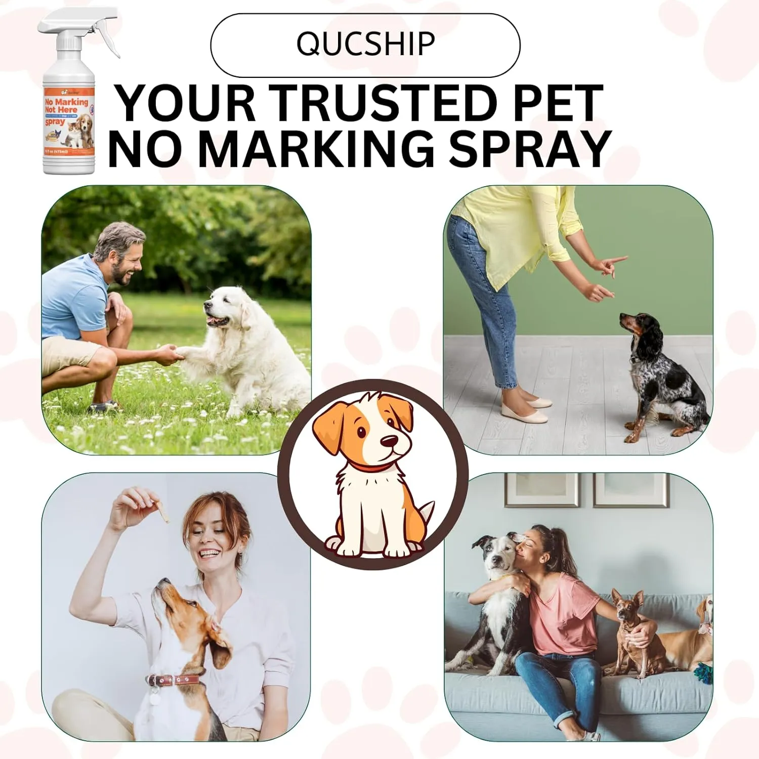 Qucship 16 Oz Special Training Spray for Dog's Random Urination Behavior, Quickly Develop Good Excretion Habits