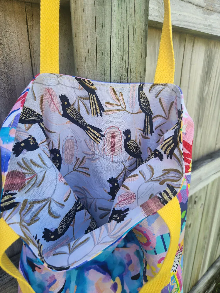 Rainbows and Watercolour Reversible Medium Tote Bag