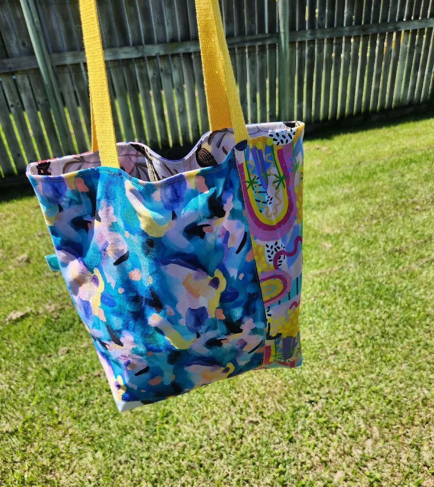 Rainbows and Watercolour Reversible Medium Tote Bag