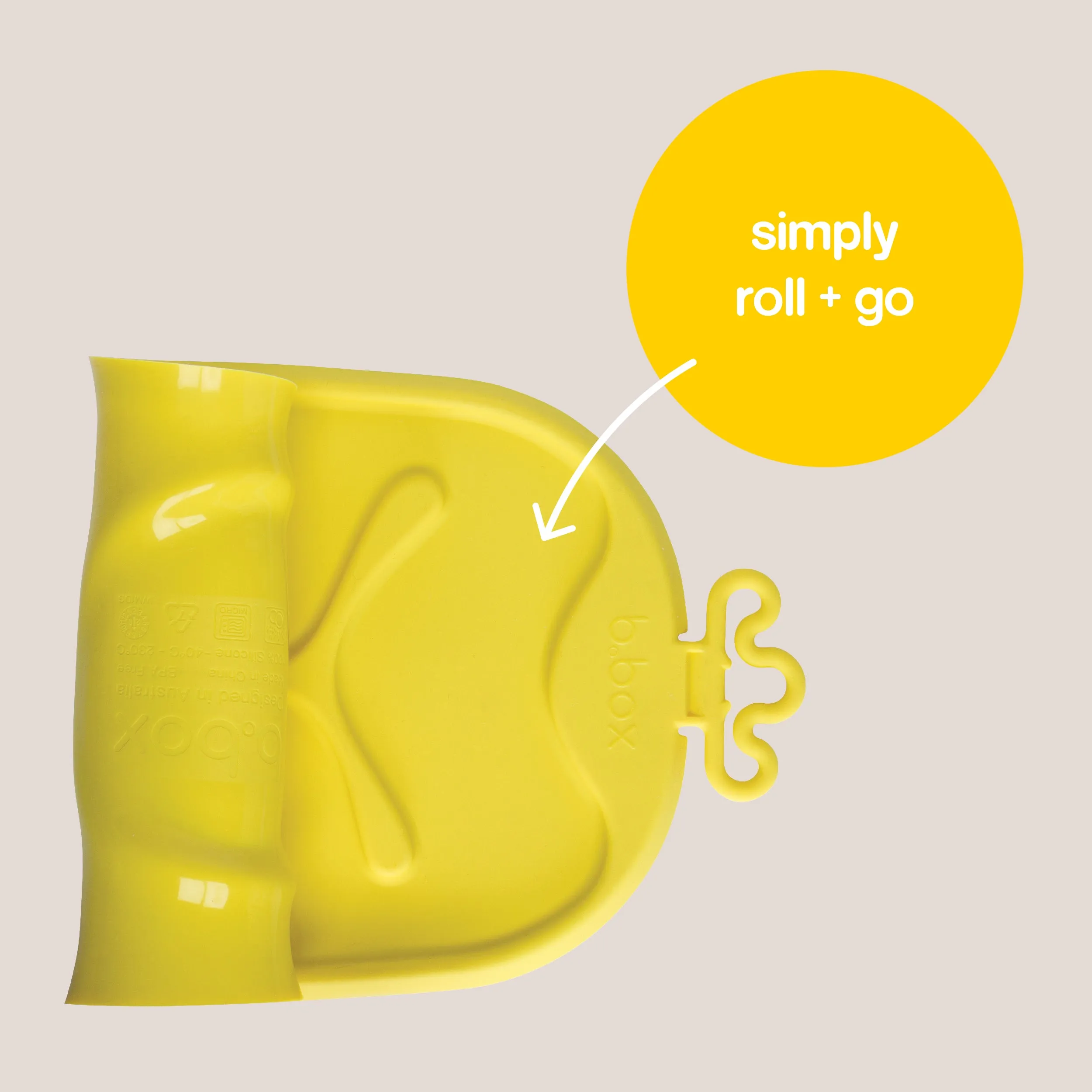 roll   go mealtime mat - lemon sherbet