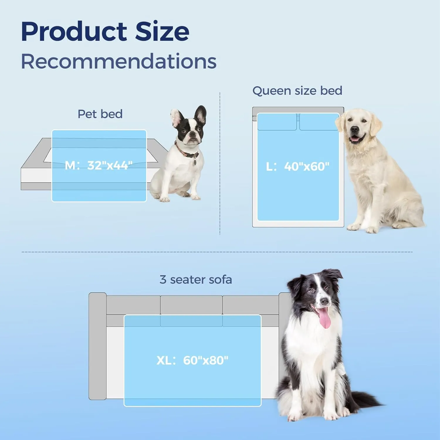 Rywell Cooling Mat for Dogs,32 * 44IN, Dog Cooling Mat Q-Max>0.5, Durable&Versatile with Cooling&Soft Surfaces for All Seasons,Protect Furniture from Scratches&Chewing,Washable Dog Blanket