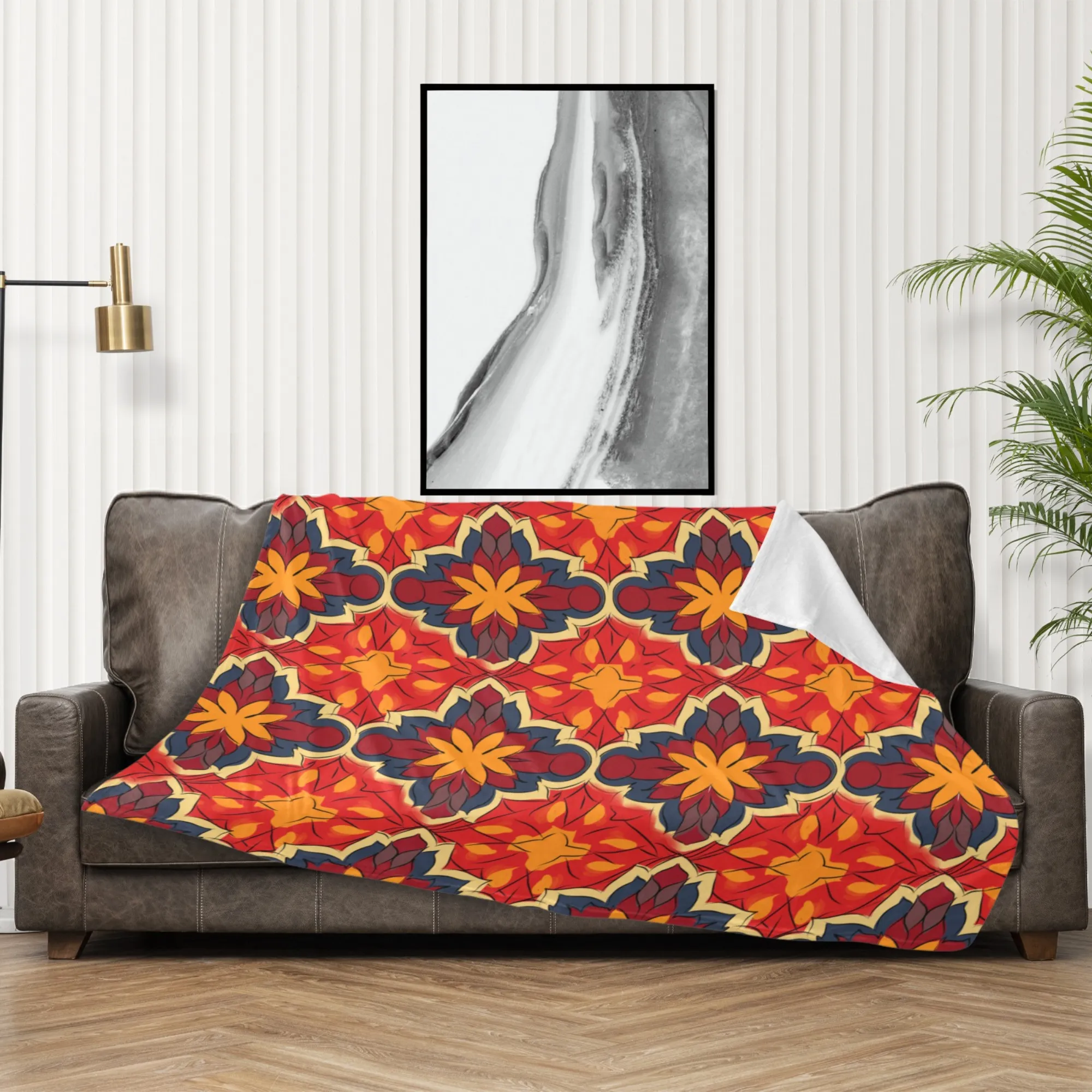 Spanish Sun | Ultra-Soft Micro Fleece Blanket | Durable & Lightweight with Vibrant No-Fade Print | Perfect Autumn Gifts