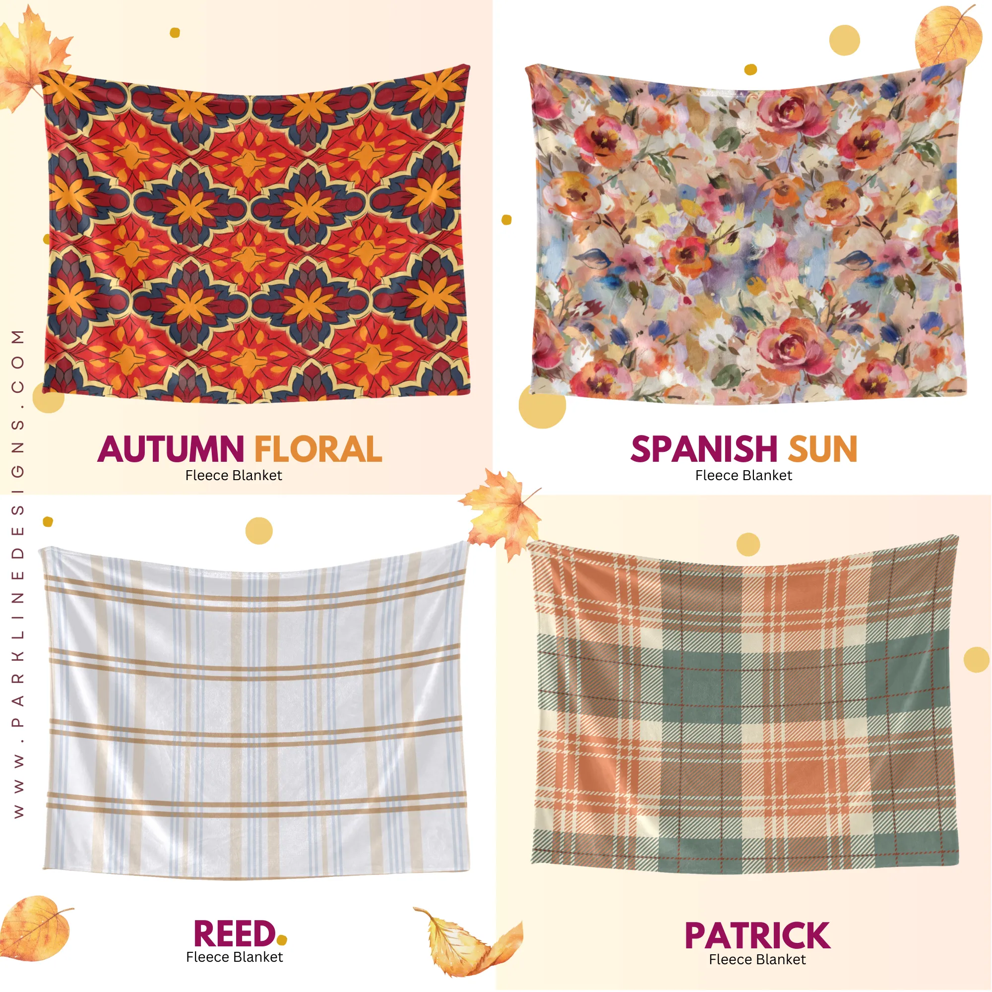 Spanish Sun | Ultra-Soft Micro Fleece Blanket | Durable & Lightweight with Vibrant No-Fade Print | Perfect Autumn Gifts