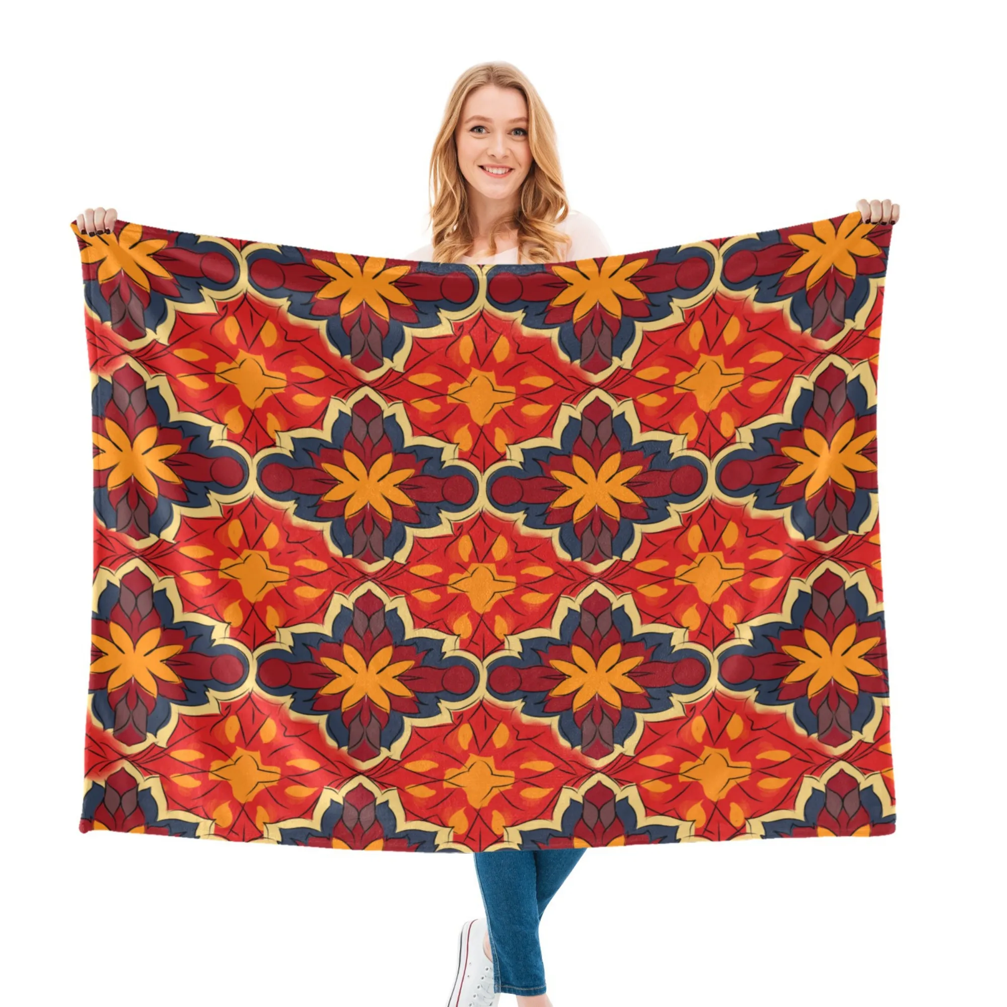 Spanish Sun | Ultra-Soft Micro Fleece Blanket | Durable & Lightweight with Vibrant No-Fade Print | Perfect Autumn Gifts