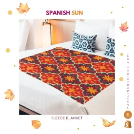 Spanish Sun | Ultra-Soft Micro Fleece Blanket | Durable & Lightweight with Vibrant No-Fade Print | Perfect Autumn Gifts