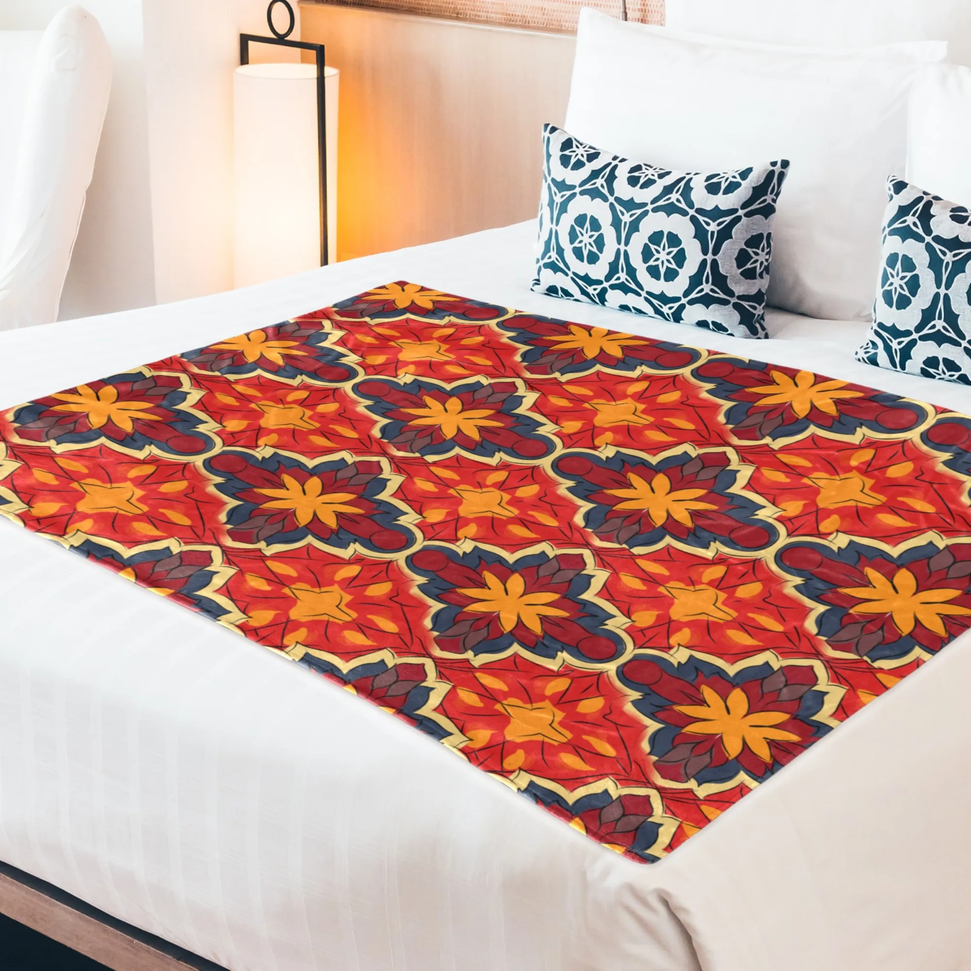 Spanish Sun | Ultra-Soft Micro Fleece Blanket | Durable & Lightweight with Vibrant No-Fade Print | Perfect Autumn Gifts