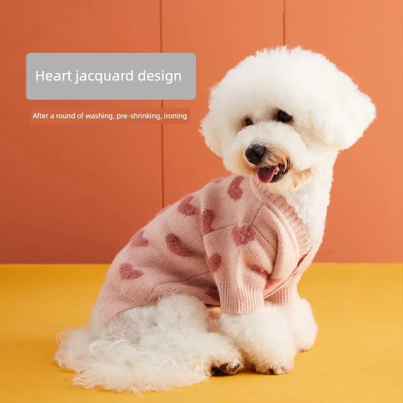 UF.Bemo Princess Style Pet Sweater for Small Dogs – Autumn & Winter Cardigan