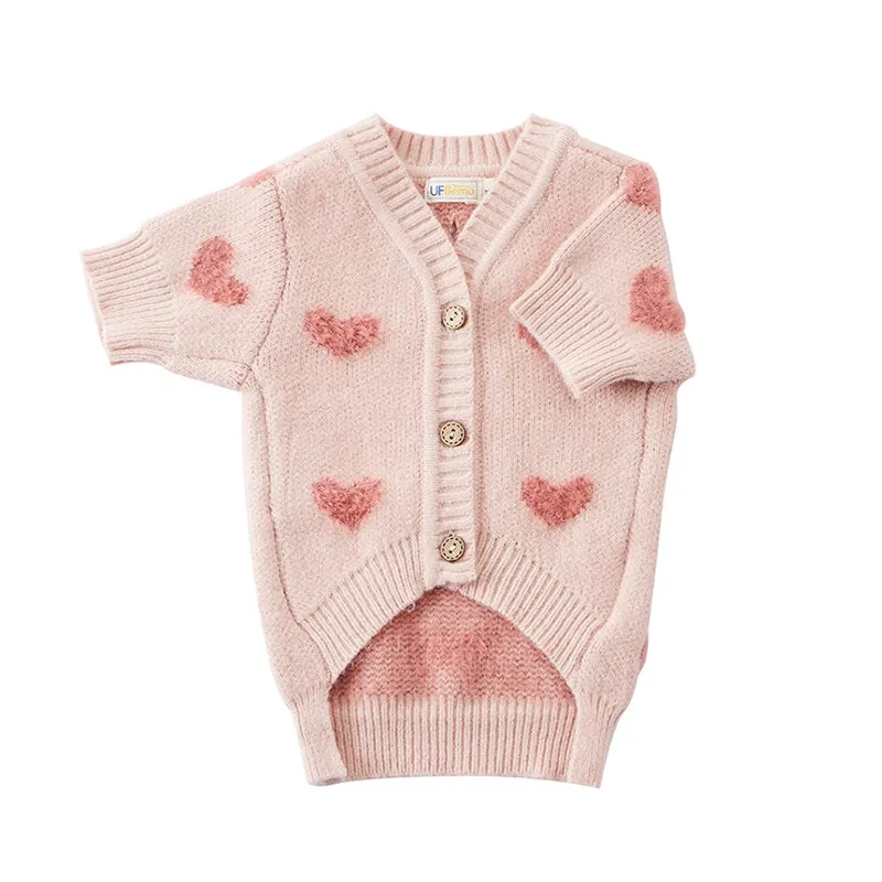 UF.Bemo Princess Style Pet Sweater for Small Dogs – Autumn & Winter Cardigan