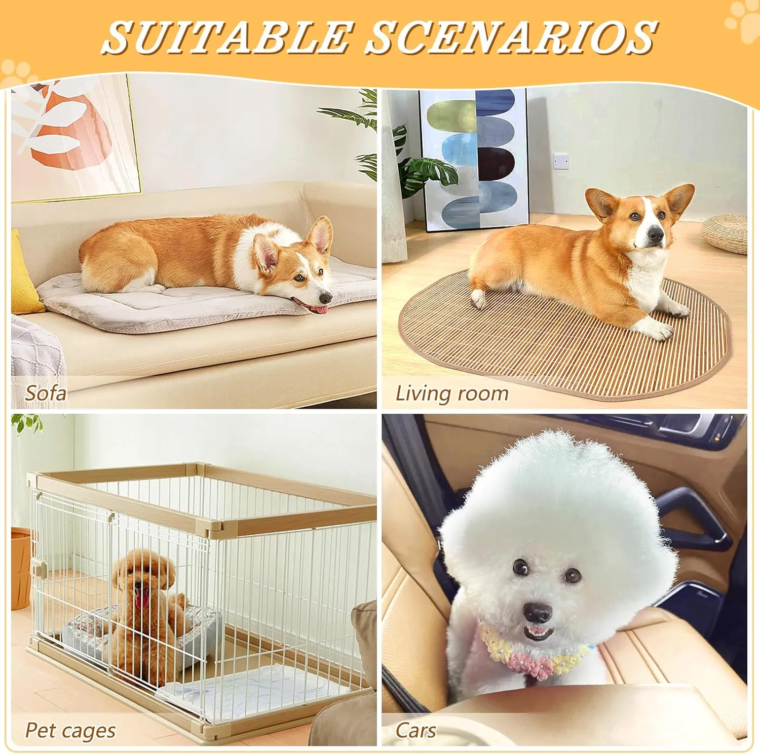 Washable Dog Cooling Mat Panda Bear Watercolor Summer Cats Sleeping Mat Greem Bamboo Dog Bed Mats 23.6 * 38.6inch Pet Ice Silk Sleep Kennel Pad Animal Sleep Bed for Home Outdoor Travel