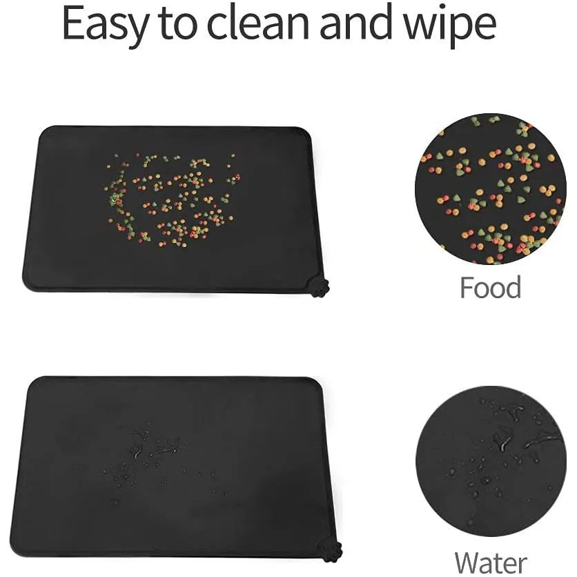 WOOZAPET Silicone Non-Slip Waterproof Large Feeding Mat For Dogs and Cats