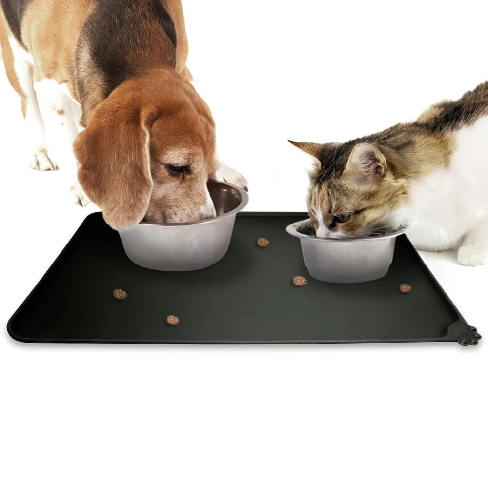 WOOZAPET Silicone Non-Slip Waterproof Large Feeding Mat For Dogs and Cats