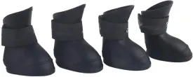 Yctze 4pcs Silicone Protective Waterproof Dog Boots, Antislip Snow Shoes for Small Dogs, Ideal for French, Cute Pet Rain Wellies (L Black)