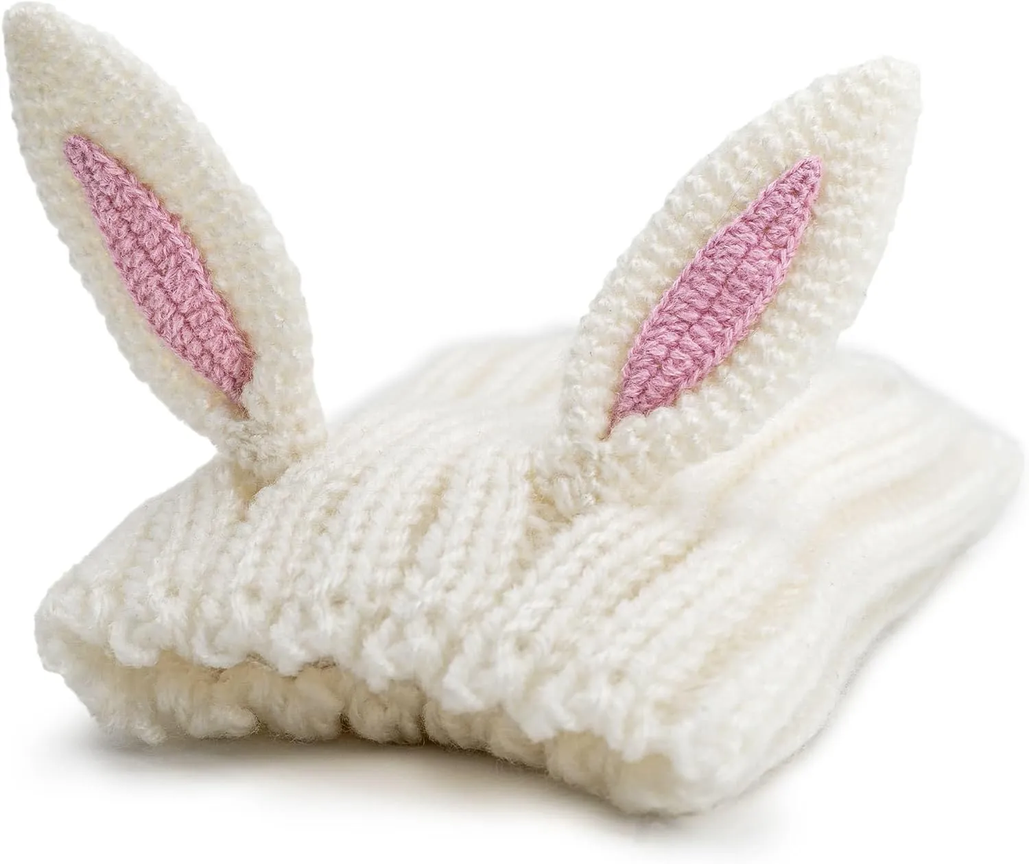 Zoo Snoods Bunny Costume - Knit Easter Dog Snood Ear Wrap for Pets, Warm Neck Cover for Halloween and Winter (Large)